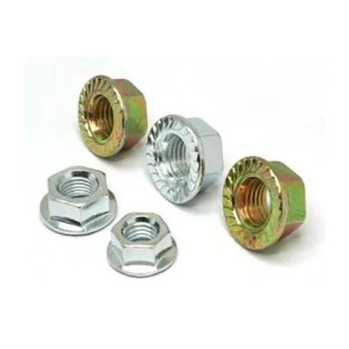 Zinkbelagt hvid gul DIN6923 hex flange møtrik